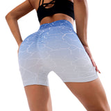 Women Yoga Sports Shorts Quick-Drying Yoga Pants 3D Gradient Color Sports Shorts