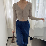 Women Cardigan Sweater Long Sleeve Knitted Sweater Cardigan Slim V-neck Sexy Sweater Coat 8t8232