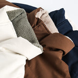 Unisex Winter Cotton Coat Vintage Double-Sided Wear Loose and Warm Pocket Cashmere Cotton-Padded Coat