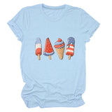 Crew neck short sleeve ice cream popsicle print personalized summer T-shirt