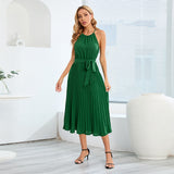 Women Date Dress Sexy Slim-Fit Pleated Dress Summer Dress