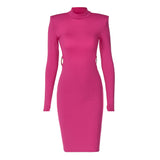 Women Dresses Winter Sexy Backless Chain Slim Sheath Dress