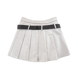 Women Skirt PU Leather Pleated Skirt Thickened Short Skirt Casual Skirt