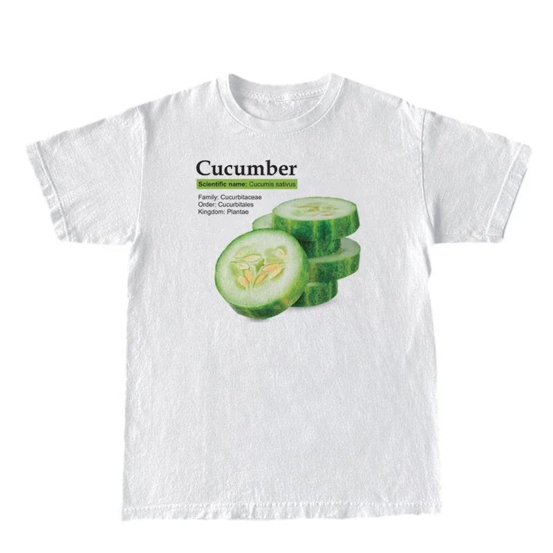 Cucumber Graphic Tees Retro Fashion Streetwear T-Shirts