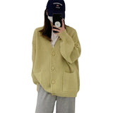 Women Knitwear Fall/Winter V-neck Sweater Coat Loose Knitted Cardigan