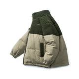 Unisex Winter Cotton Coat Lambswool down Jacket Retro Loose down Jacket