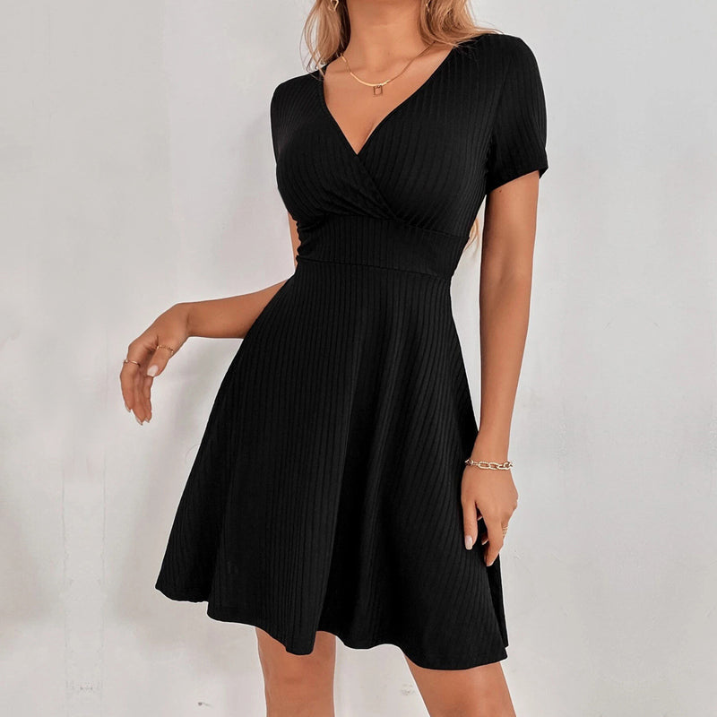Women Dress Sexy Backless V-neck Skirt Dress