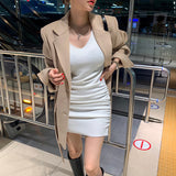 Women Dresses Short Sleeve Dress V-neck Slim Fit Skirt Hip Skirt
