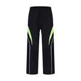 Men Sweatpants Stitching Contrast Color Charge Straight-Leg Pants Loose-Fitting Wide-Leg Trousers