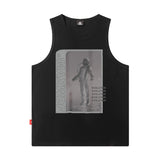 Men Vest Summer Letter Print Sleeveless T-shirt Loose Sports Vest