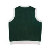 Men Vest Letter V-neck Knitted Sweater Vest