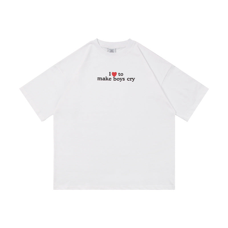 Vetements T Shirts Vtm Make Boys Cry Letter Print Loose Men's and Women's Short-Sleeved T-shirt