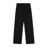 Men Sweatpants Zipper Stitching Wide-Leg Straight Trousers Loose Sports and Leisure Floor Pants Solid Color