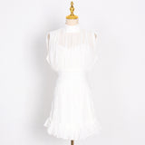 Women Dresses Summer Stand Collar Chiffon Dress Hip Skirt (Qymy0409)