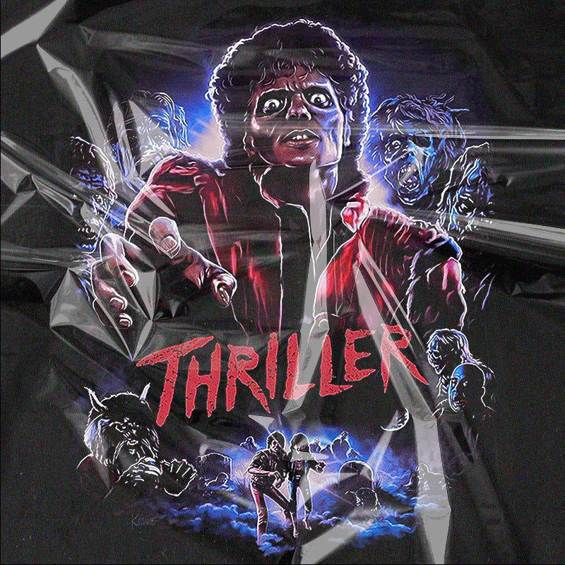 Mens Vintage Rock Band T-Shirt Michael Jackson Print Short Sleeve Loose VINTAGET Shirt
