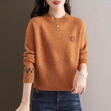 Women Knitted Pullover Short Sweater Autumn Knitted Long Sleeve Autumn and Winter