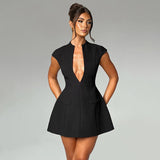 Women Dresses Spring Slim-Fitting Short Skirt Sexy Dress (Csm202403)