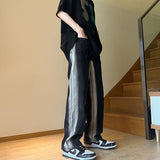 Men Jeans Vintage Multi-Pocket Jeans Oldschool Pants Loose Wide Leg Pants