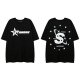 Men T Shirt Hip Hop Graffiti Printing Short Sleeve T-shirt