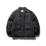 Unisex Winter Cotton Coat Solid Color Pocket Decoration Stand-up Collar Cotton-Padded Clothes