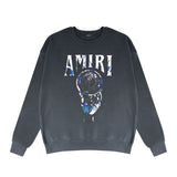 Amiri Long-Sleeve Shirt Personality Printed Crew Neck Sweatshirt