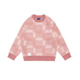 Unisex Sweater Autumn Plaid Three-Dimensional Embroidered Sweater
