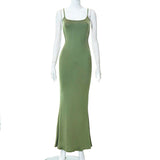 Women Dresses Casual Sleeveless Slim Fit Camisole Dress (Bla0420)