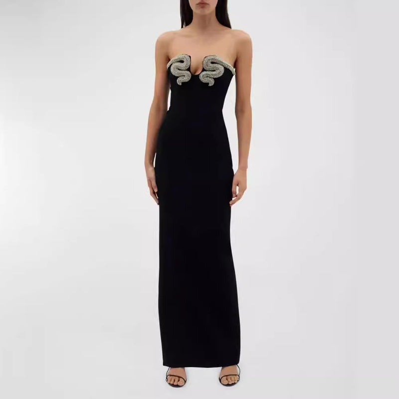 Women Dresses Bandage Dress Party Long Dress Gown (Ont0408)