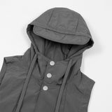 Men Vest Summer Hooded Jacket Frock Vest Casual Loose Vest