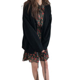 Women Knitwear Autumn and Winter V-neck Sweater Loose Knitted Cardigan