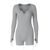 Women Jumpsuit Spring Sexy Slim Fit Bodysuit (Hawthaw0412)