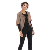 Women Knitted Sweater Autumn Knitted Tassels Loose-Fitting Half Sleeve Sweater Coat