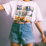 Van Gogh Painting Vintage Fashion Aesthetic White T-Shirt