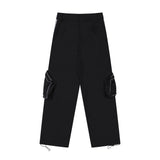 Men Sweatpants Pocket Side Patchwork Stripes Cargo Pants Men Sports Loose Casual Straight Trousers