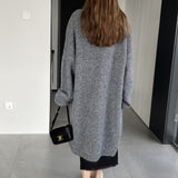 Women Knitted Two-Piece Set Knitted Two-Piece Autumn and Winter Long Vest Coat Set A3388