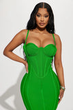 Women's Evening Dress Fashion Nova Skirt Green Sexy Sling Bandage One-Piece Dress