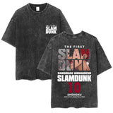 SLAM DUNK washed old cotton t-shirt printed short-sleeved undershirt