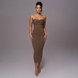 Women Dresses Summer Slim Fit Hip Skirt Shoulder Strap Dress