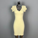 Women Dresses V-neck U-Neck Short Sleeve Dress Hip Skirt Short Skirt