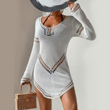 Beach Sweater Dress Summer Sexy Knitted Cutout Beach Bikini Swimsuit Blouse