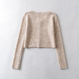 Women Sweater Knitwear Single-Breasted Knitted Cardigan for Women Autumn Short Long Sleeve Top