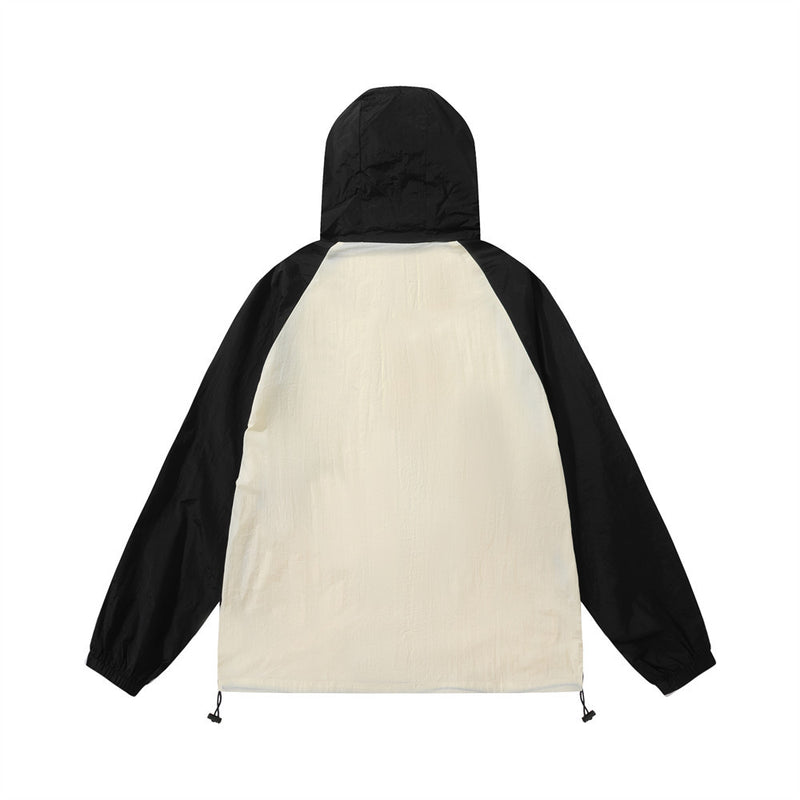 Men Jacket Coat Outdoor Hooded Jacket Men's Stitching Sun Protection Coat Shell Jacket