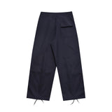 Men Sweatpants Pleated Workwear Casual Pants Double-Layer Mesh Lining Sports Straight Trousers