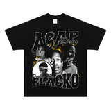 Asap Rocky T Shirts ASAP Rocky HIPHOP Hip Hop Short Sleeves