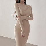 Women Dresses Long Sleeve Dress Slim Fit Long Dress