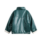 Unisex Coat Winter Pu Multi-Pocket Cotton-Padded Jacket