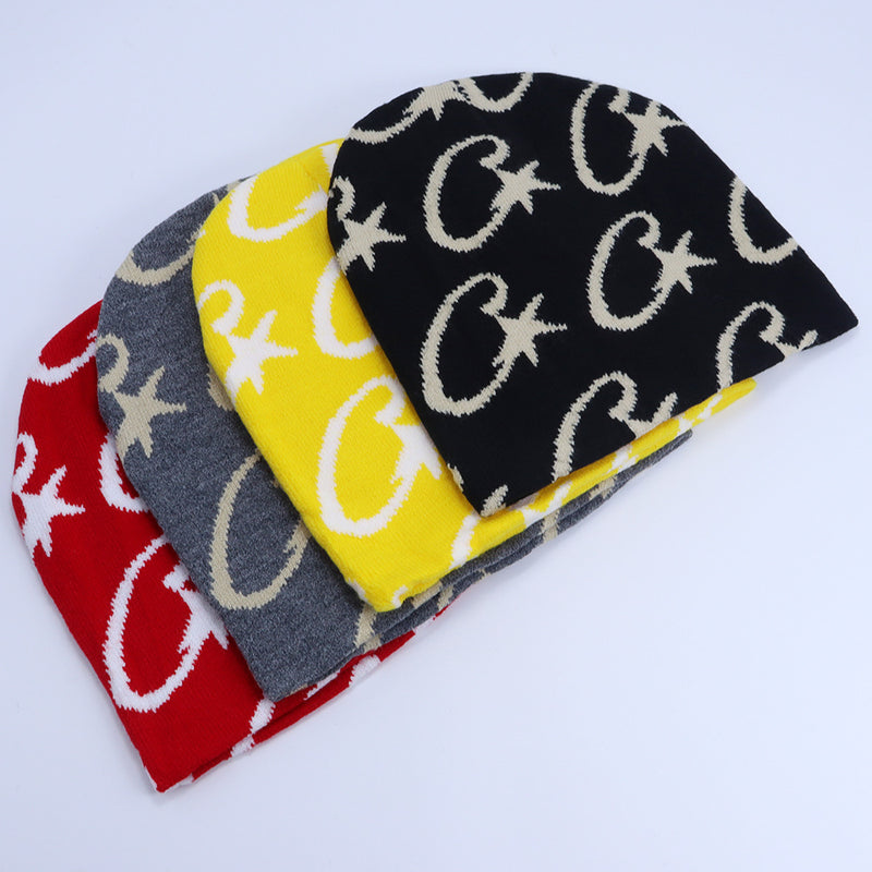 Corteiz Hat Wool Knitted Hat Autumn and Winter Outdoor Thermal Hat Ear Protector Pullover Hat