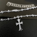 Chrome Hearts Necklace Gold Retractable Cross Cold Wind Diamonds