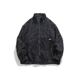 Unisex Jacket Spring and Autumn Vintage Stand Collar Top Jacket Baggy Coat
