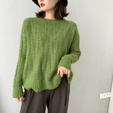 Women Winter Knitted Sweater Autumn Long Sleeve Sweater round Neck Sweater 8t3007